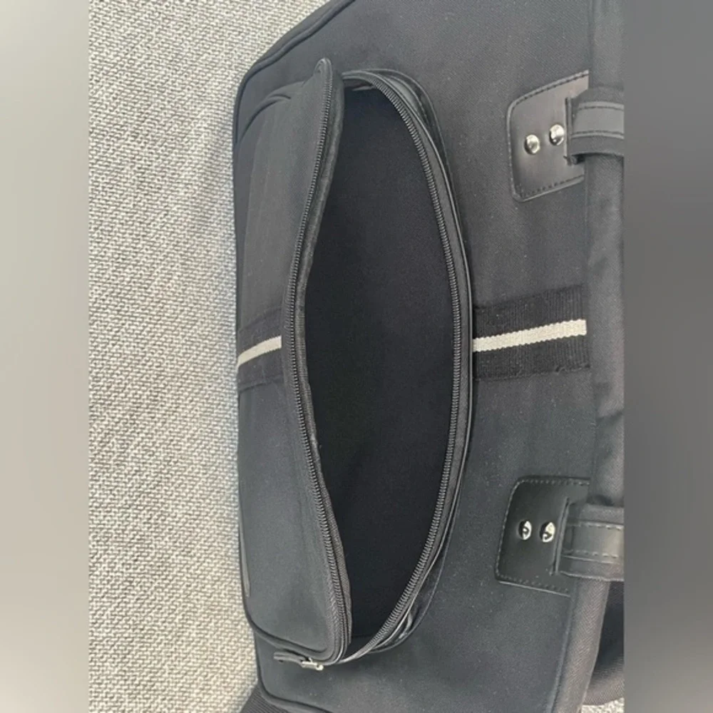 Carolina Herrera Black Laptop Bag with Geometric Design